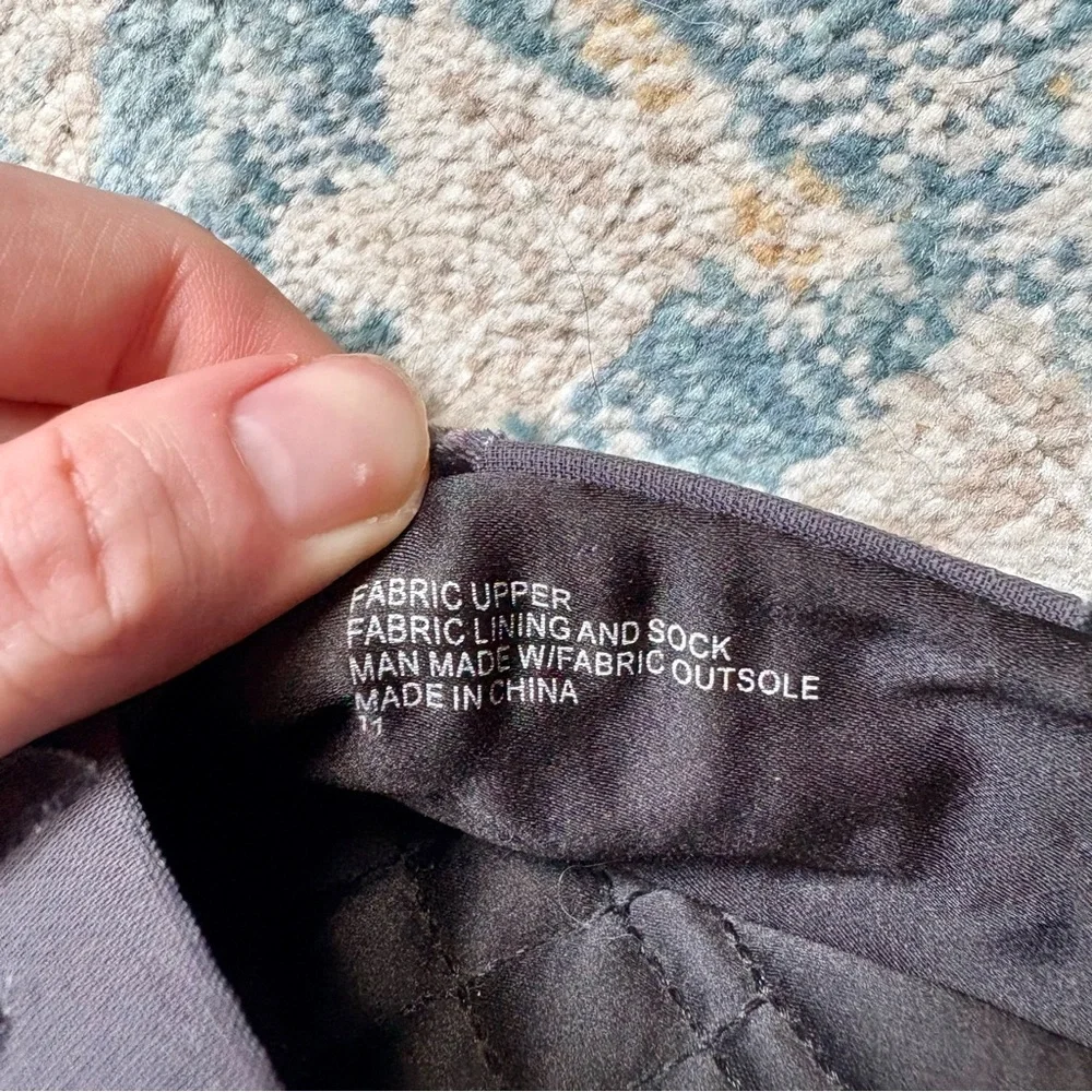 Birdies The Swan Cherry Blossom Pointed Toe Mules Size 11 Grey Velvet Floral - Picture 6 of 7